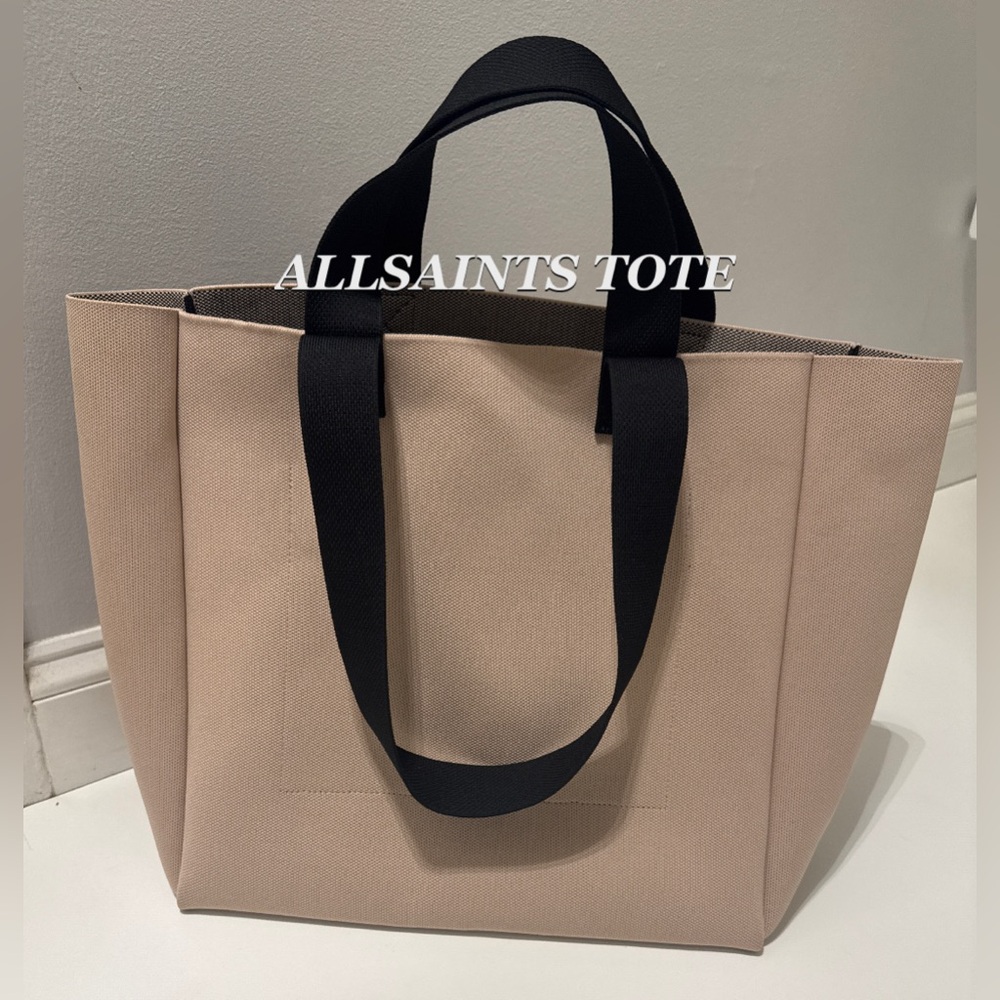 ALLSAINTS IZZY LARGE LOGO KNITTED TOTE BAG - Picture 9 of 16